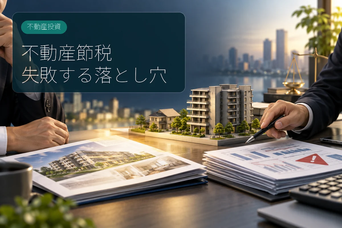 不動産購入による節税の注意点を確認するイメージ