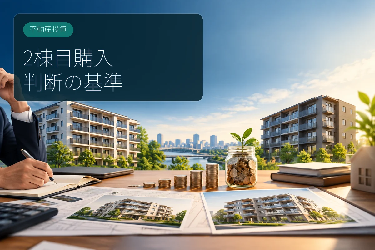 会社員大家が2棟目の購入時期と自己資金を検討するイメージ