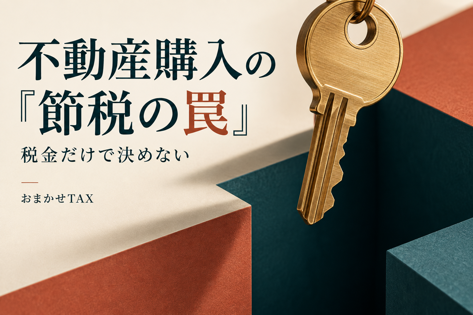 鍵と段差で不動産購入の注意点を表したイメージ